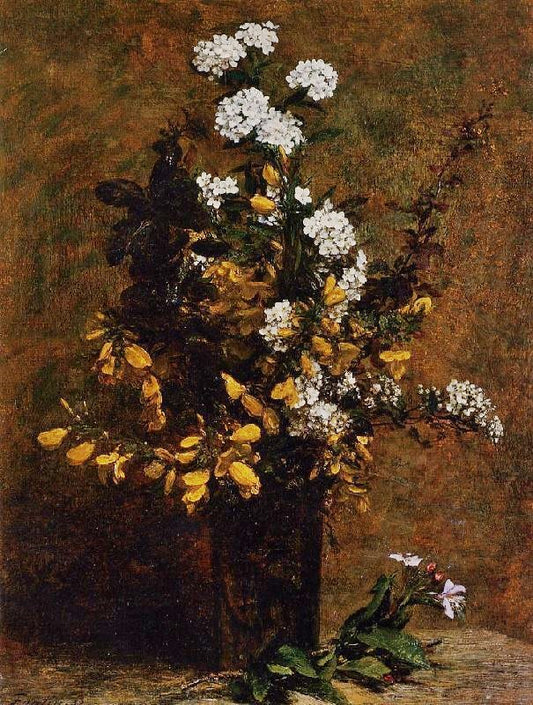 Broom And Other Spring Flowers In A Vase by Henri Fantin-Latour