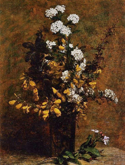 Broom And Other Spring Flowers In A Vase by Henri Fantin-Latour