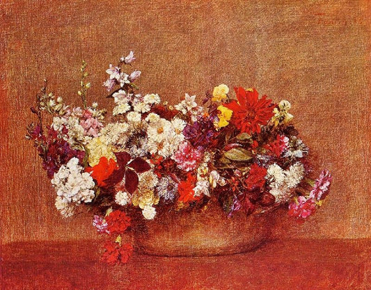 Flowers In A Bowl by Henri Fantin-Latour
