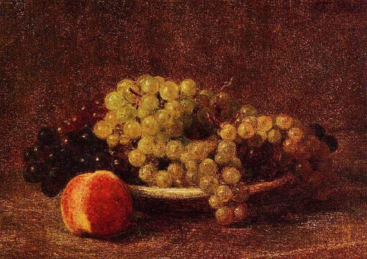 Still Life With Grapes And A Peach by Henri Fantin-Latour