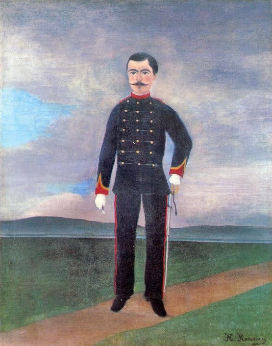 Portrait Of Frumence Biche In Uniform by Henri Rousseau