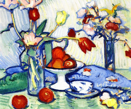 Tulips And Fruit, 1912 by Samuel John Peploe