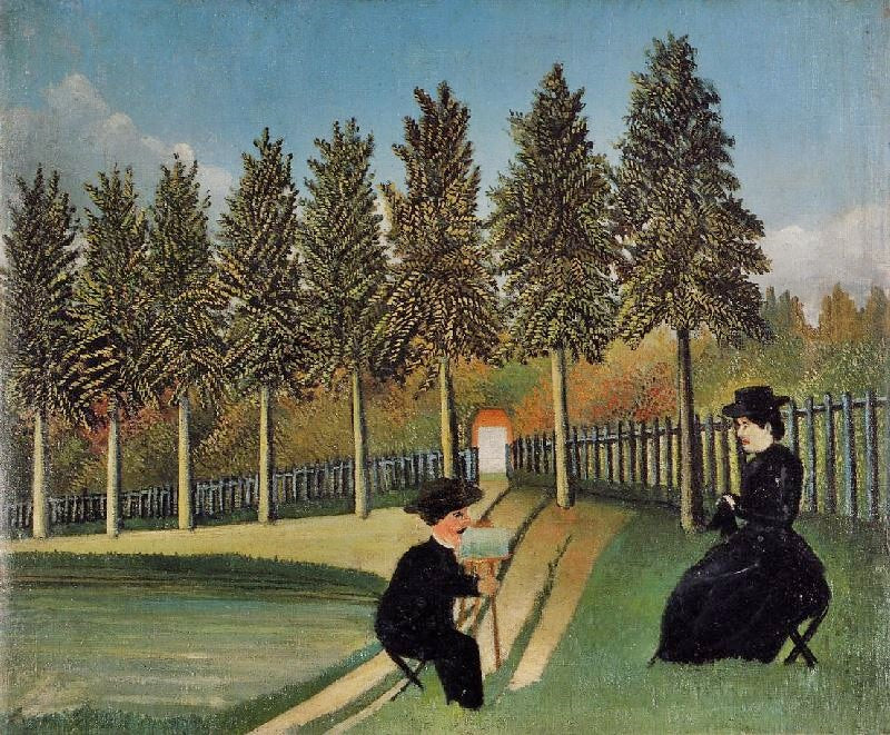 The Painter And His Wife by Henri Rousseau