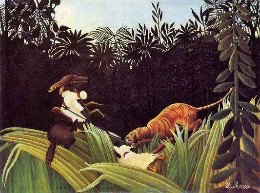 Scout Attacked By A Tiger by Henri Rousseau