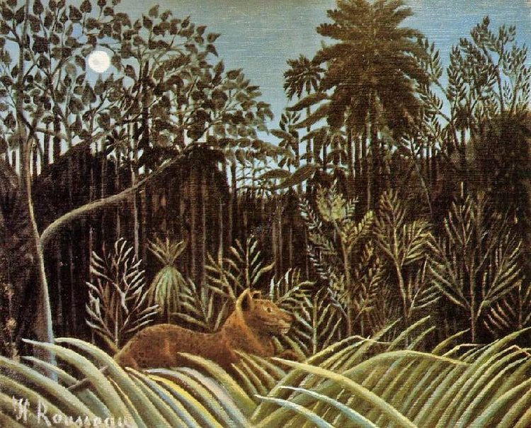 Jungle With Lion by Henri Rousseau