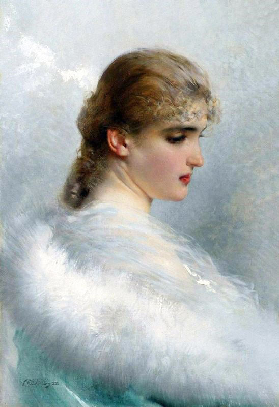 Portrait Of A Young Beauty by Vittorio Matteo Corcos