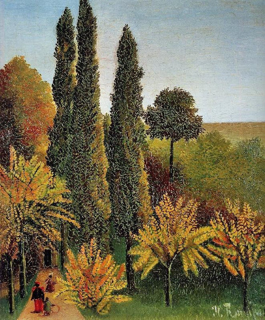 Walking In The Parc Des Buttes-Chaumont by Henri Rousseau