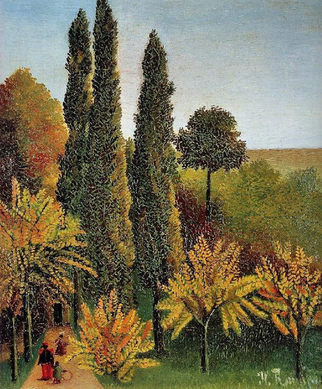 Walking In The Parc Des Buttes-Chaumont by Henri Rousseau