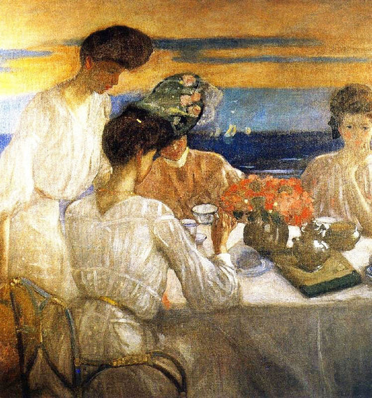 Afternoon Tea On The Terrace, From The Hotel Shelburne Murals by Frederick Carl Frieseke