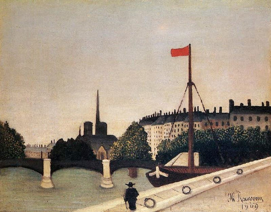Notre Dame: View Of The Ile Saint-Louis From The Quai Henri Iv by Henri Rousseau
