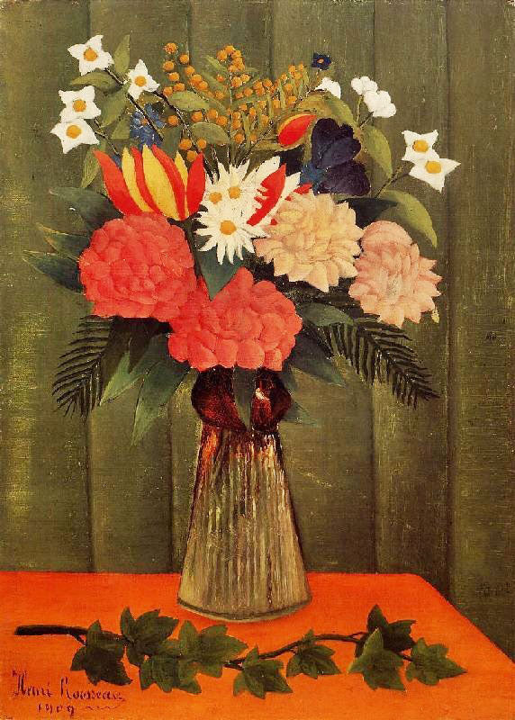 BOUQUET OF FLOWERS WITH AN IVY BRANCH