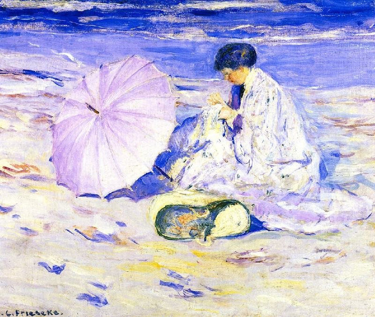 On The Beach In Corsica by Frederick Carl Frieseke