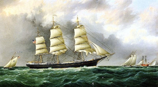 Sailing Near Sandy Hook by James E. Buttersworth