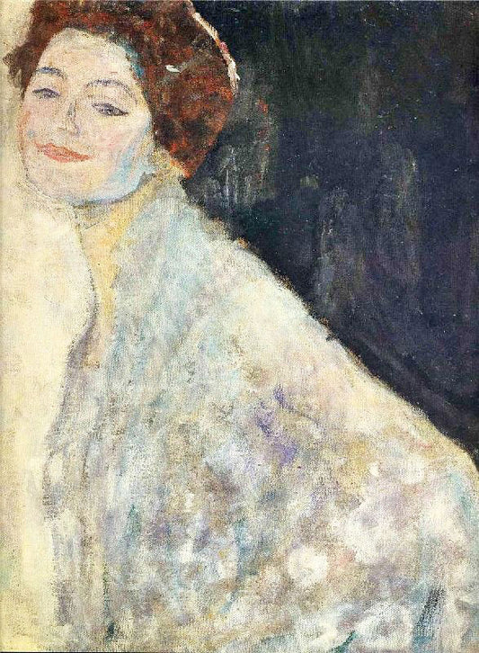 Portrait Of A Lady In White, Unfinished by Gustav Klimt