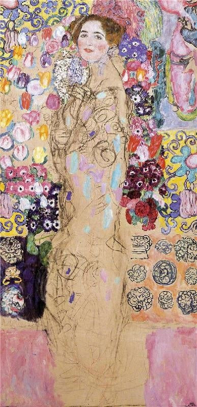 Portrait Of Maria Munk, Unfinished by Gustav Klimt