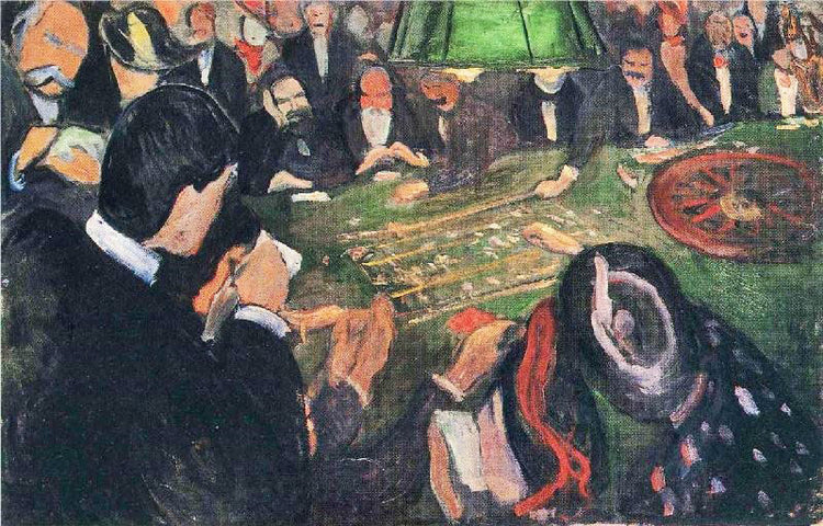 At The Roulette Table In Monte Carlo by Edvard Munch