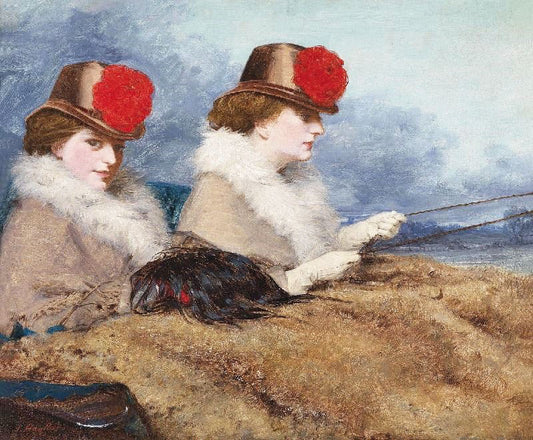 Two Ladies In A Carriage Ride by James Hayllar R.B.A.