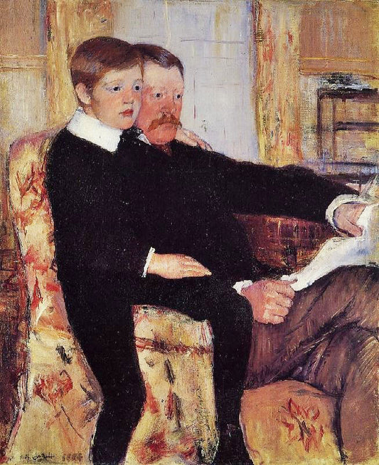 Portrait Of Alexander J. Cassat And His Son Robert Kelso Cassatt by Mary Cassatt