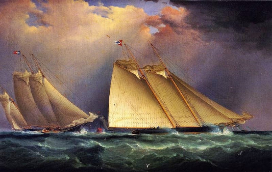 Dauntless And Sappho Rounding The Mark, 1871 by James E. Buttersworth