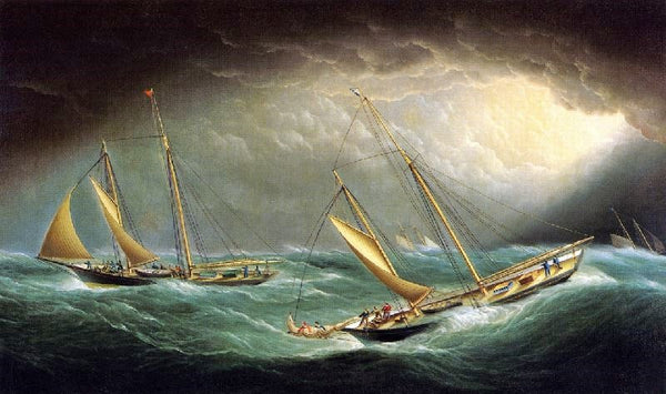 Four Yachts In A Storm by James E. Buttersworth