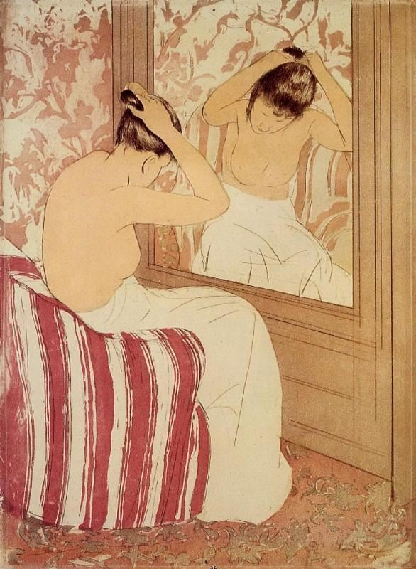 The Coiffure, Study by Mary Cassatt