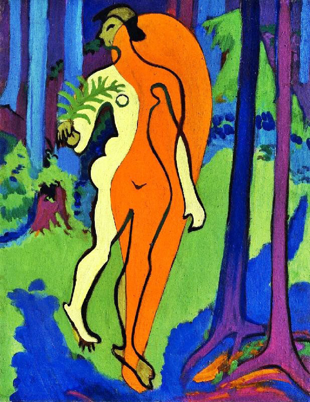 Nude In Orange And Yellow by Ernst Ludwig Kirchner