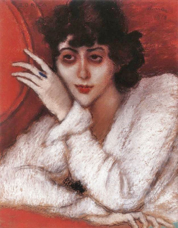 Zorka In A Red Armchair by József Rippl-Rónai