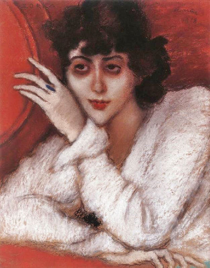Zorka In A Red Armchair by József Rippl-Rónai