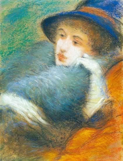 Woman With Boa by József Rippl-Rónai