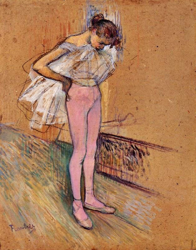 Dancer Adjusting Her Tights by Henri de Toulouse-Lautrec