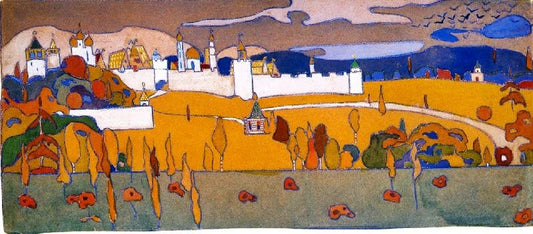 Walled City In Autumn Landscape by Wassily Kandinsk