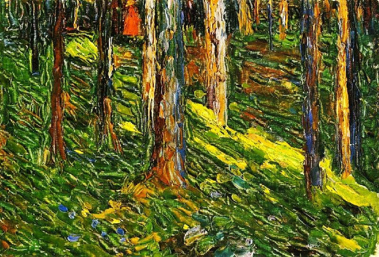 Forest Landscape With Red Figure by Wassily Kandinsk