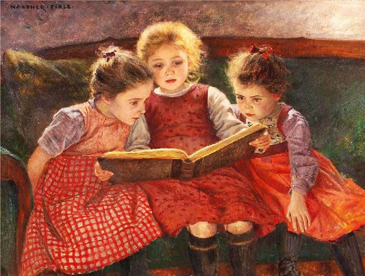 Three Reading Girls by Walther Firle