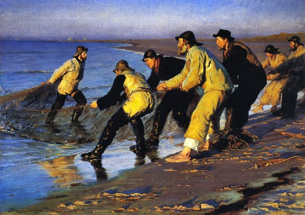Fishermen Hauling The Net On Skagen’S North Beach by Peder Severin Kroyer