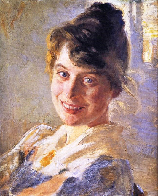 Portrait Of The Artist’S Wife Marie by Peder Severin Kroyer