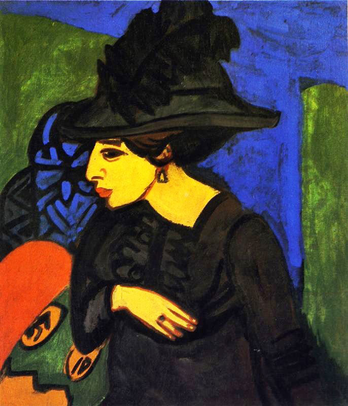 Dodo In A Feathered Hat by Ernst Ludwig Kirchner