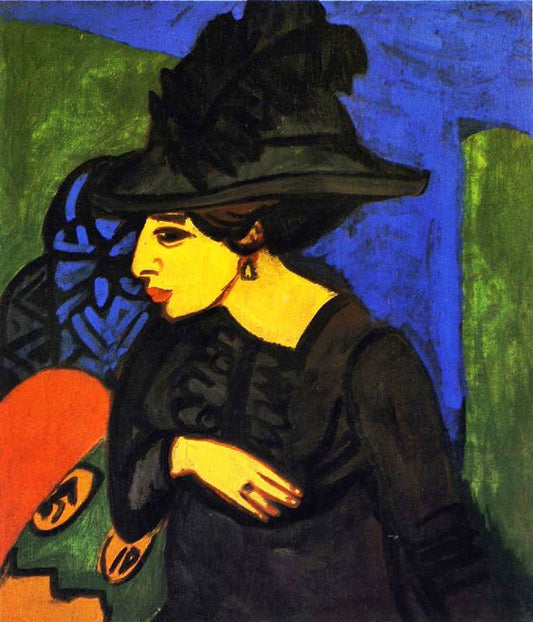 Dodo In A Feathered Hat by Ernst Ludwig Kirchner