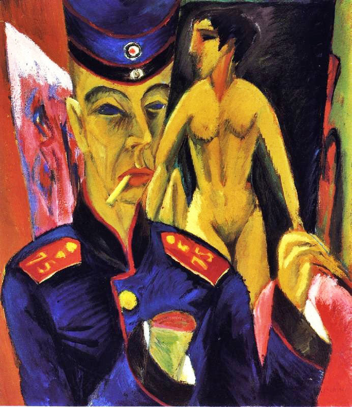 Self-Portrait As A Soldier by Ernst Ludwig Kirchner