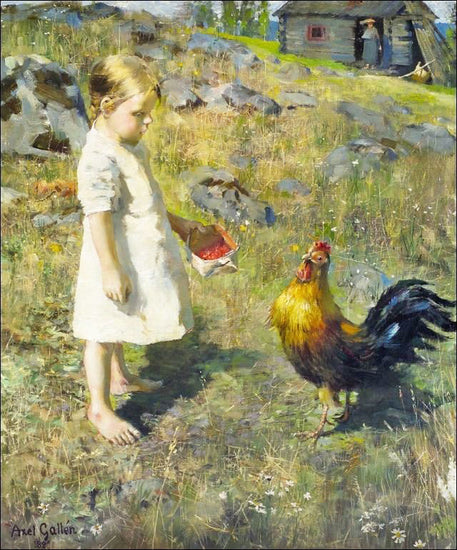 The Girl And The Rooster by Akseli Gallen-Kallela