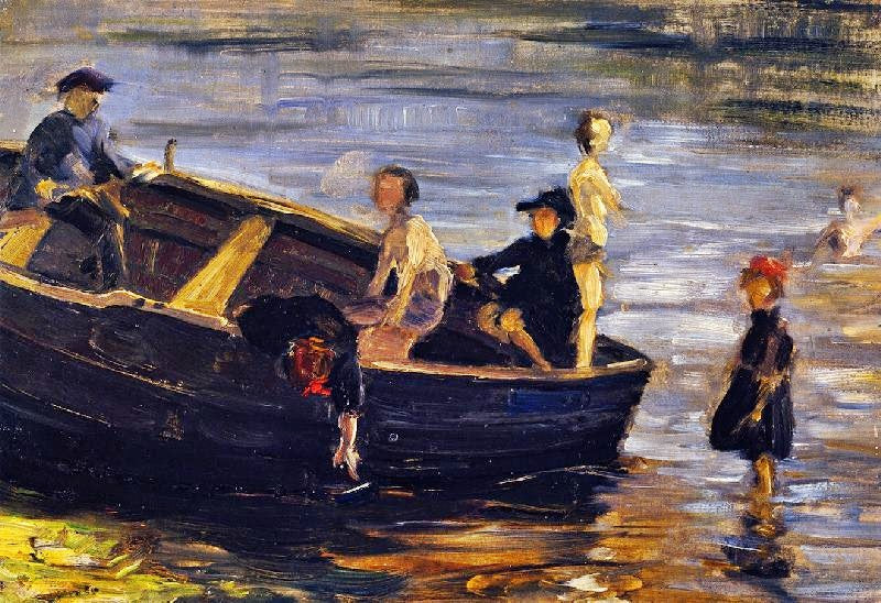CHILDREN ON A BOAT