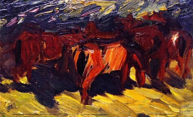 Sketch Of Horses Iii by Franz Marc