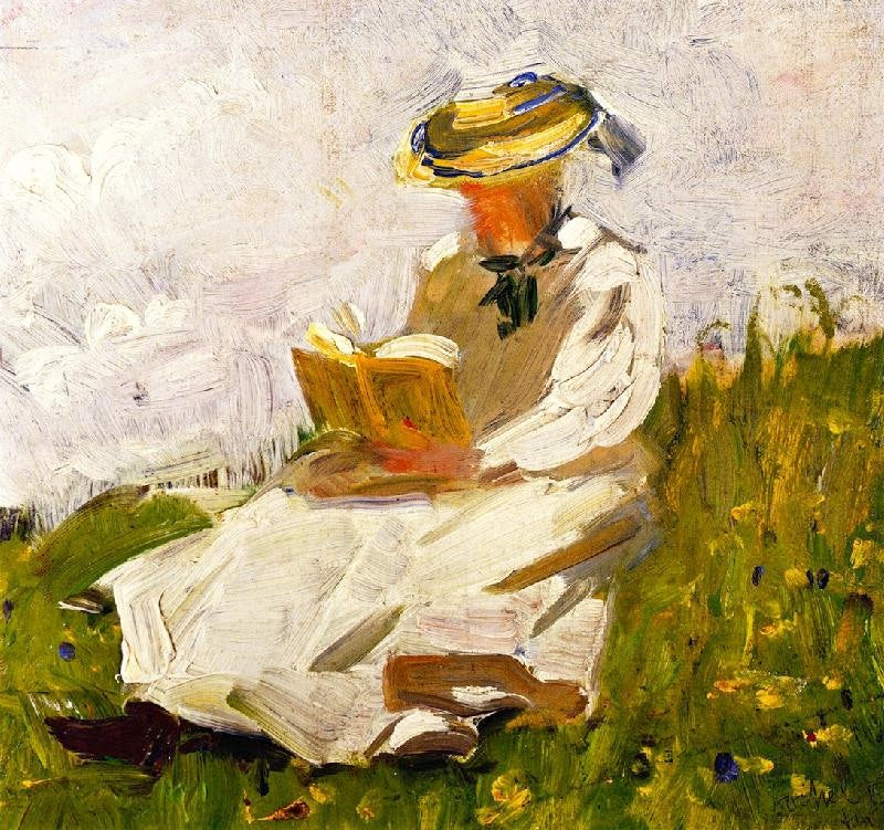 Woman Reading In A Meadow by Franz Marc