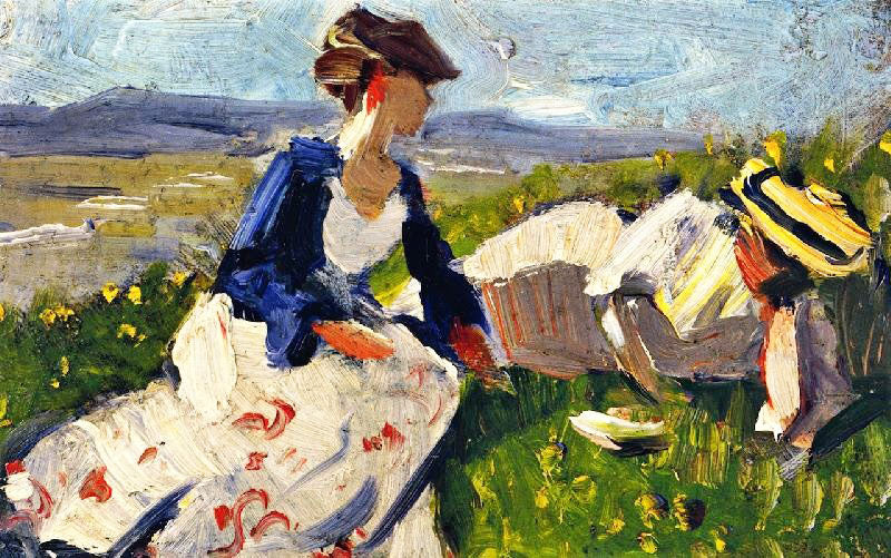 Two Women On The Hillside, Sketch by Franz Marc