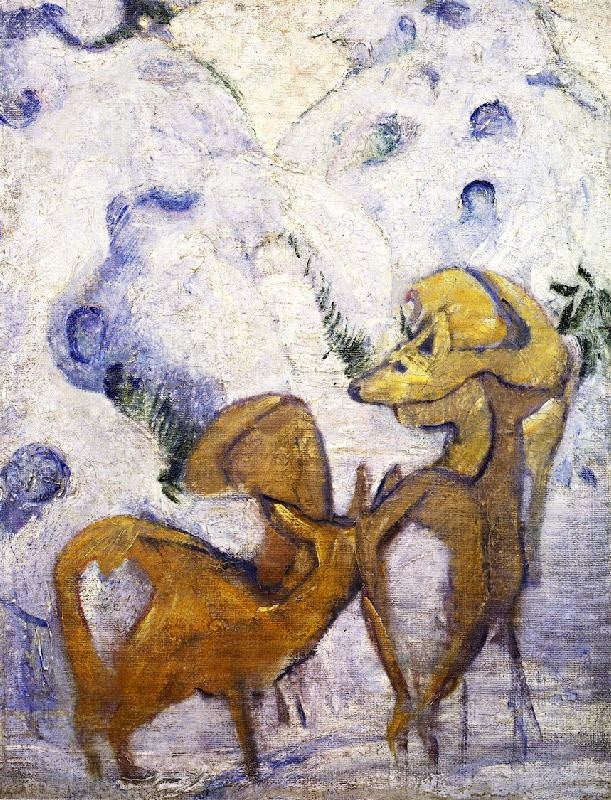 Deer In The Snow I by Franz Marc