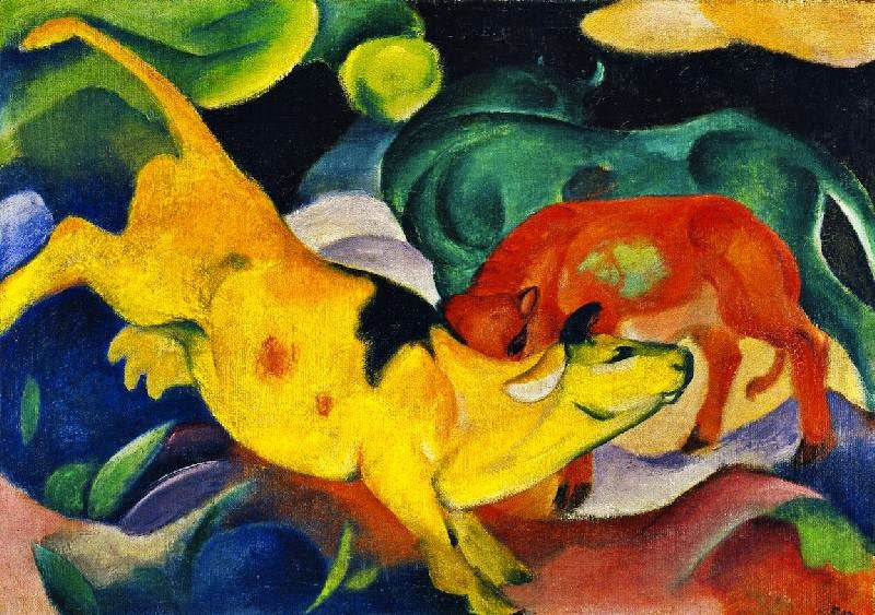 Cows, Red, Green, Yellow by Franz Marc