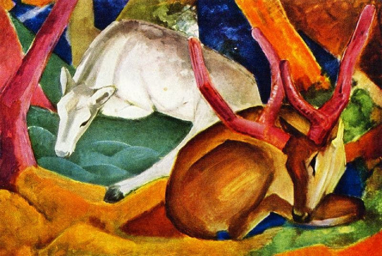 Stags In The Woods by Franz Marc