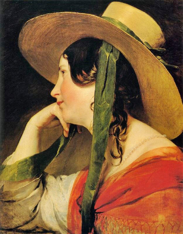 Girl In Yellow Hat by Friedrich von Amerling