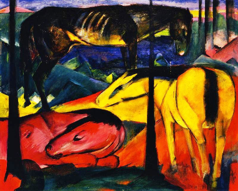 Three Horses I, Larger Version by Franz Marc