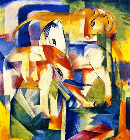 Elephant, Horse, Cattle by Franz Marc