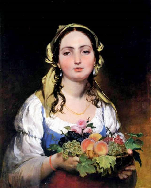 The Maiden With Flowers by Friedrich von Amerling